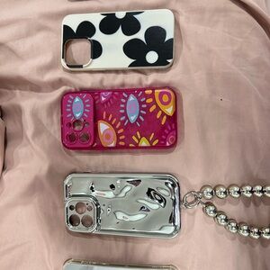 Stylish Pink and Silver Phone Cases